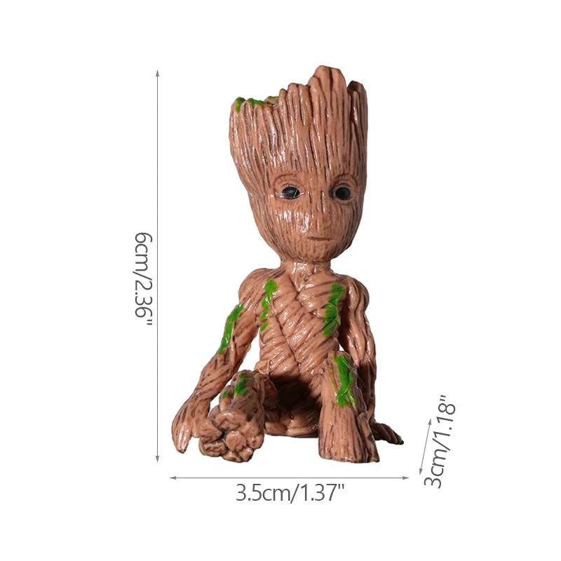 Home Decor Groot Sculpture Anime Figure Figurine Hero Statue Tree Man Ornaments Flower Pots Home Garden Home Office Pen Holder