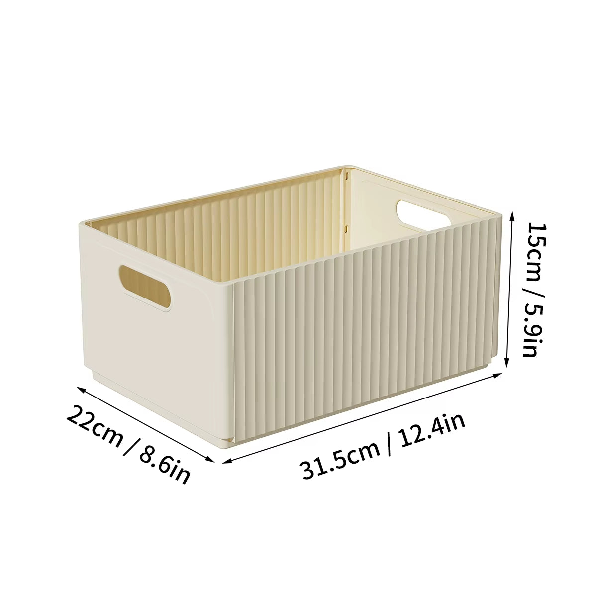 Foldable Cabinet Storage Organization Pull-Out Plastic Storage Box with Handle Large Capacity Storage Case Kitchen Organizer 