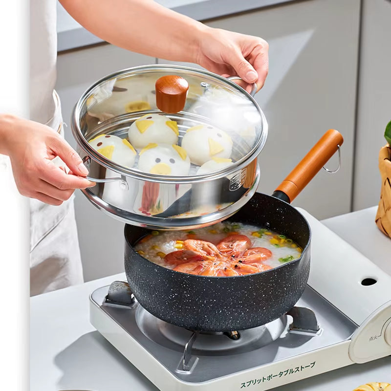 Multifunctional Snow Pot Non-Stick Pan Kitchen Utensils Stainless Steel Milk Pot Kitchen Practical Cookware Saucepan