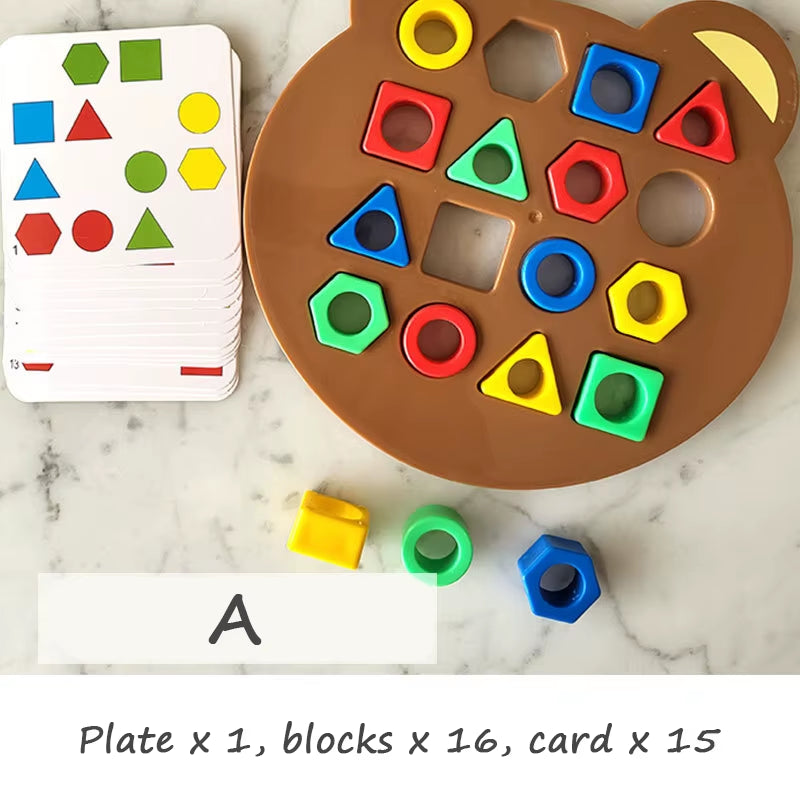 Children Matching Puzzle Toys Colors Geometric Shape Jigsaw Board Games Early Educational Interaction Toys for Kids Battle Games