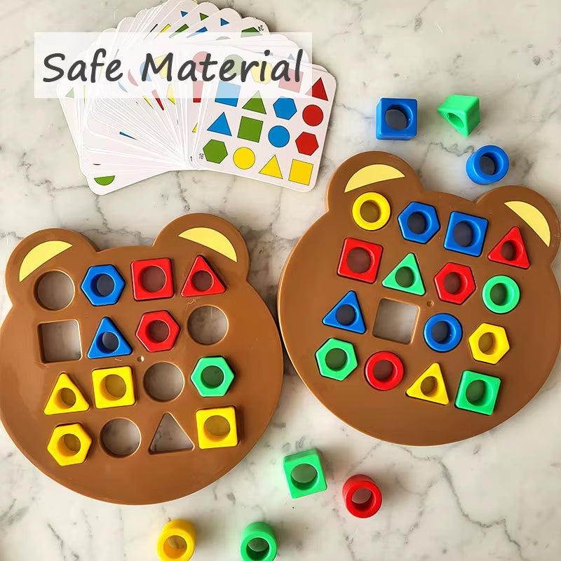 Children Matching Puzzle Toys Colors Geometric Shape Jigsaw Board Games Early Educational Interaction Toys for Kids Battle Games