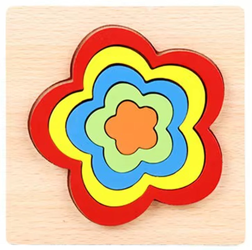 Stacking Puzzle Game Blocks Educational Toy for Kids Montessori Wooden Shape Sorting Puzzle Sensory Toys Developmental 1 2 3 4 Y