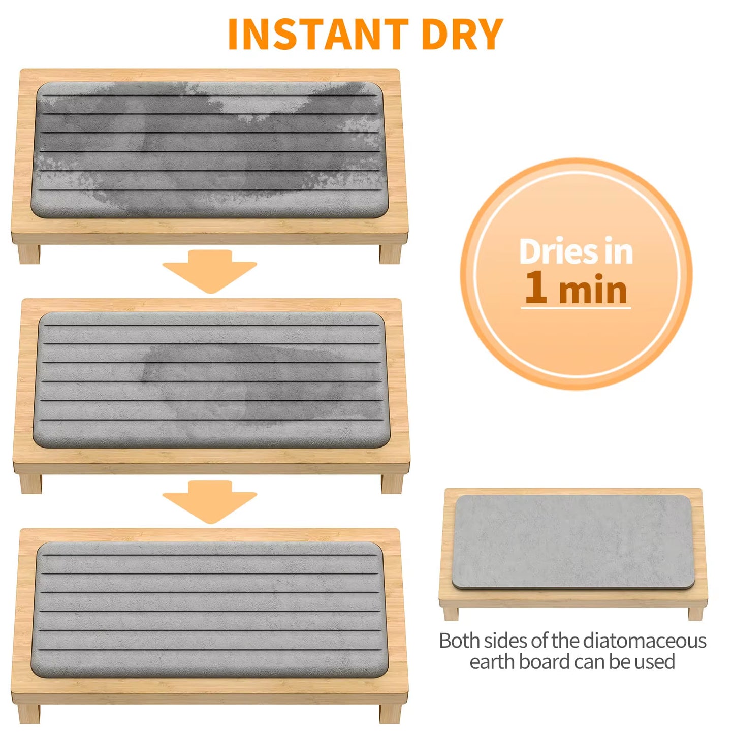 Drying Neat Instant Dry Sink Caddy Organizers Kitchen Sponge Soap Holder Dispenser, Countertop Fast Drying Counter Tray Rack