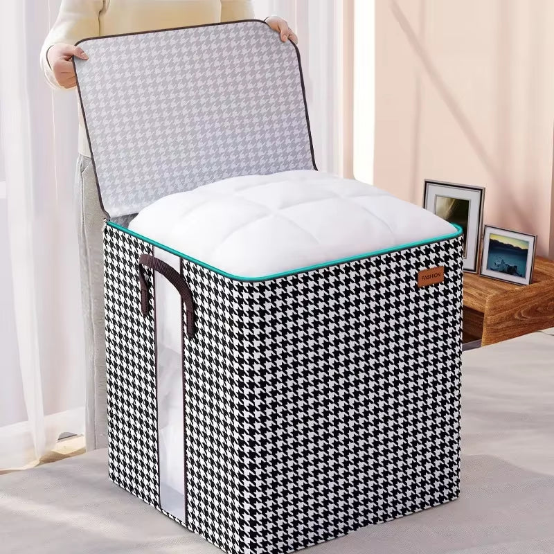 Quilt Storage Box Dustproof Organizers Non-Woven Wardrobe Space Saving Bag House-Moving Bedding Box Travel Storage Organization
