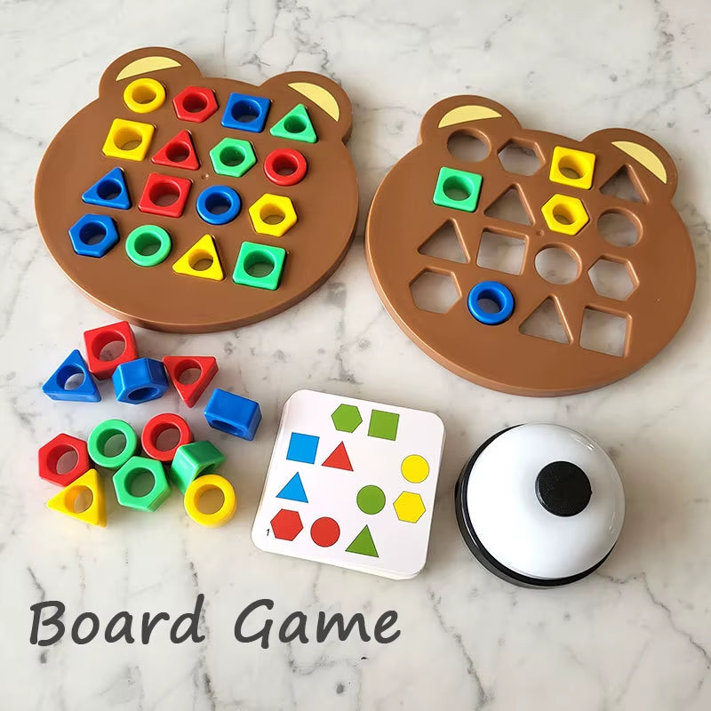 Children Matching Puzzle Toys Colors Geometric Shape Jigsaw Board Games Early Educational Interaction Toys for Kids Battle Games