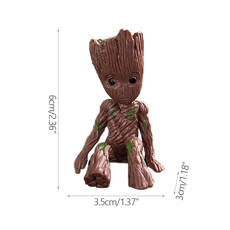 Home Decor Groot Sculpture Anime Figure Figurine Hero Statue Tree Man Ornaments Flower Pots Home Garden Home Office Pen Holder