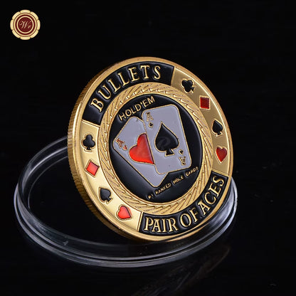 Metal Poker Card Guard Protector Poker Cards Metal Souvenir Chips Casino Dealer Coin Poker Game Hold'Em Accessories Lucky Item