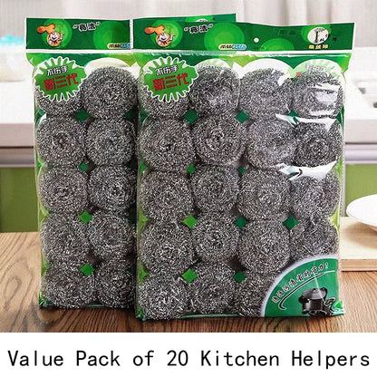 5/10/20Pcs Stainless Steel Cleaning Ball Brushes Household Cleaning Tool Cleaning Balls Kitchen Utensils High Quality Tools