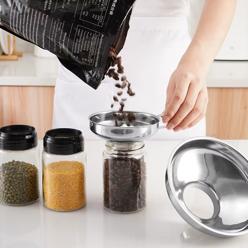Stainless Steel Wide Mouth Funnel Canning Funnel Cup Jam Salad Dressing Hopper Filter for Jar Canned Filteroil Wine Water Spices
