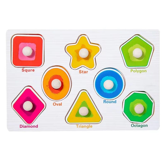 Stacking Puzzle Game Blocks Educational Toy for Kids Montessori Wooden Shape Sorting Puzzle Sensory Toys Developmental 1 2 3 4 Y