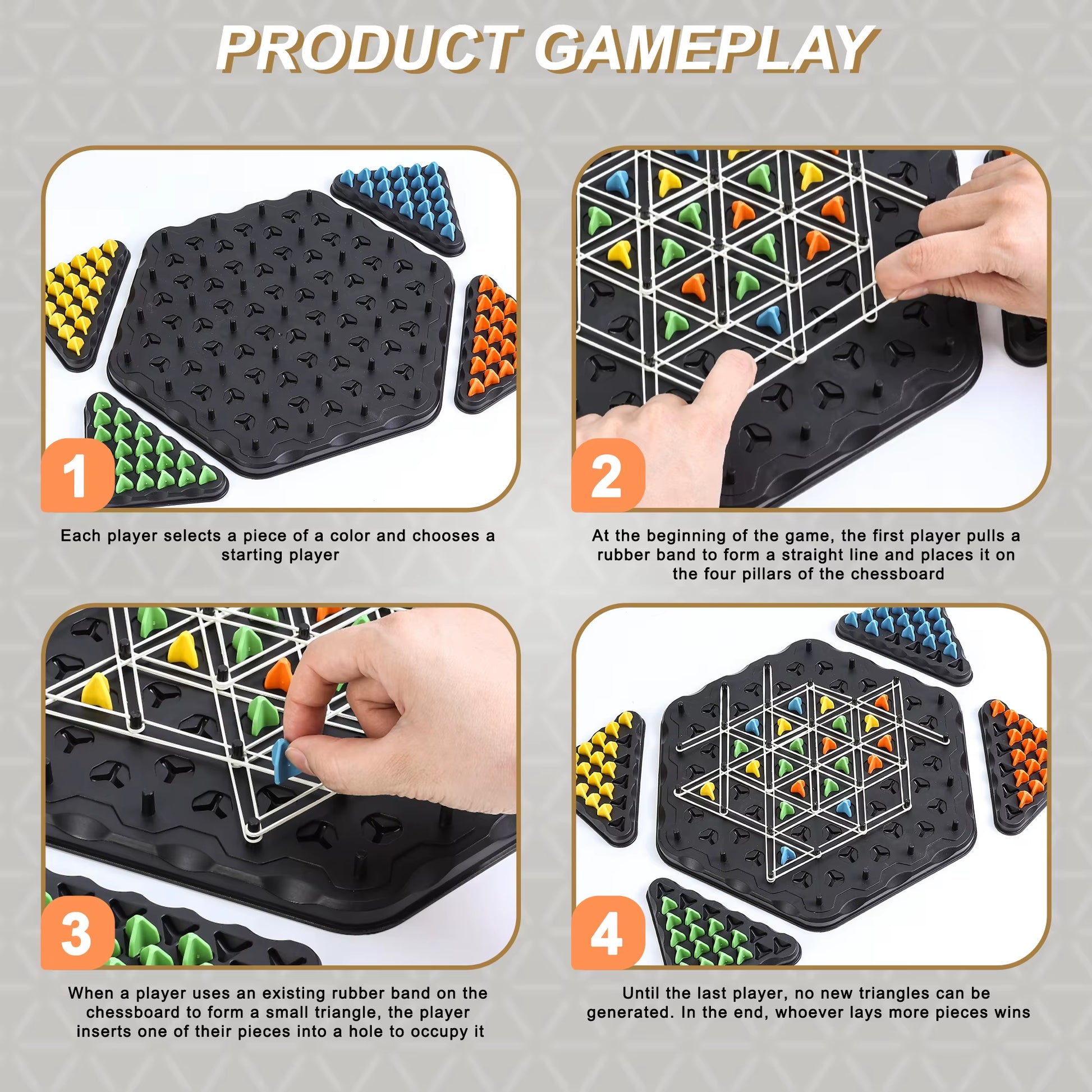 Triangle Chess Games, Triangle Board Games, Triangle Rubber Band Games Parent-Child Interactive Games, Family Games
