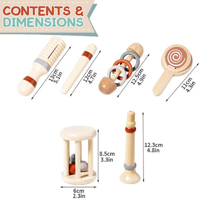 Baby Musical Toys Montessori Toys Wooden Percussion Instruments Set Oddler Music Toys Preschool Educational Birthday Gift