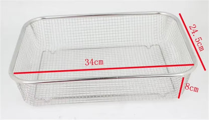 Square Thick Stainless Steel Rectangle Vegetable Fruit Washing Kitchen Utensil Colander Kitchen Sink Wash Basket for the Kitchen