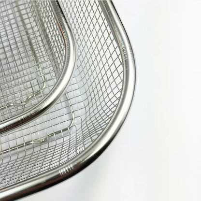 Square Thick Stainless Steel Rectangle Vegetable Fruit Washing Kitchen Utensil Colander Kitchen Sink Wash Basket for the Kitchen
