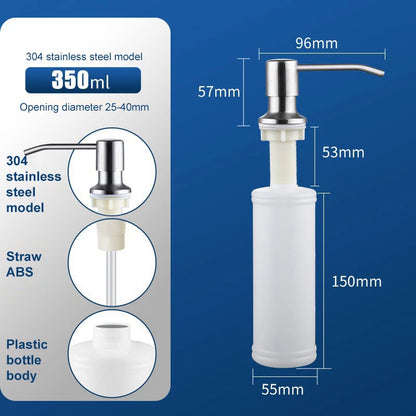 2PCS Stainless Steel Liquid Soap Dispenser Pump Kitchen Sink Hand Pressure Liquid Dispenser Kitchen Hardware Accessories