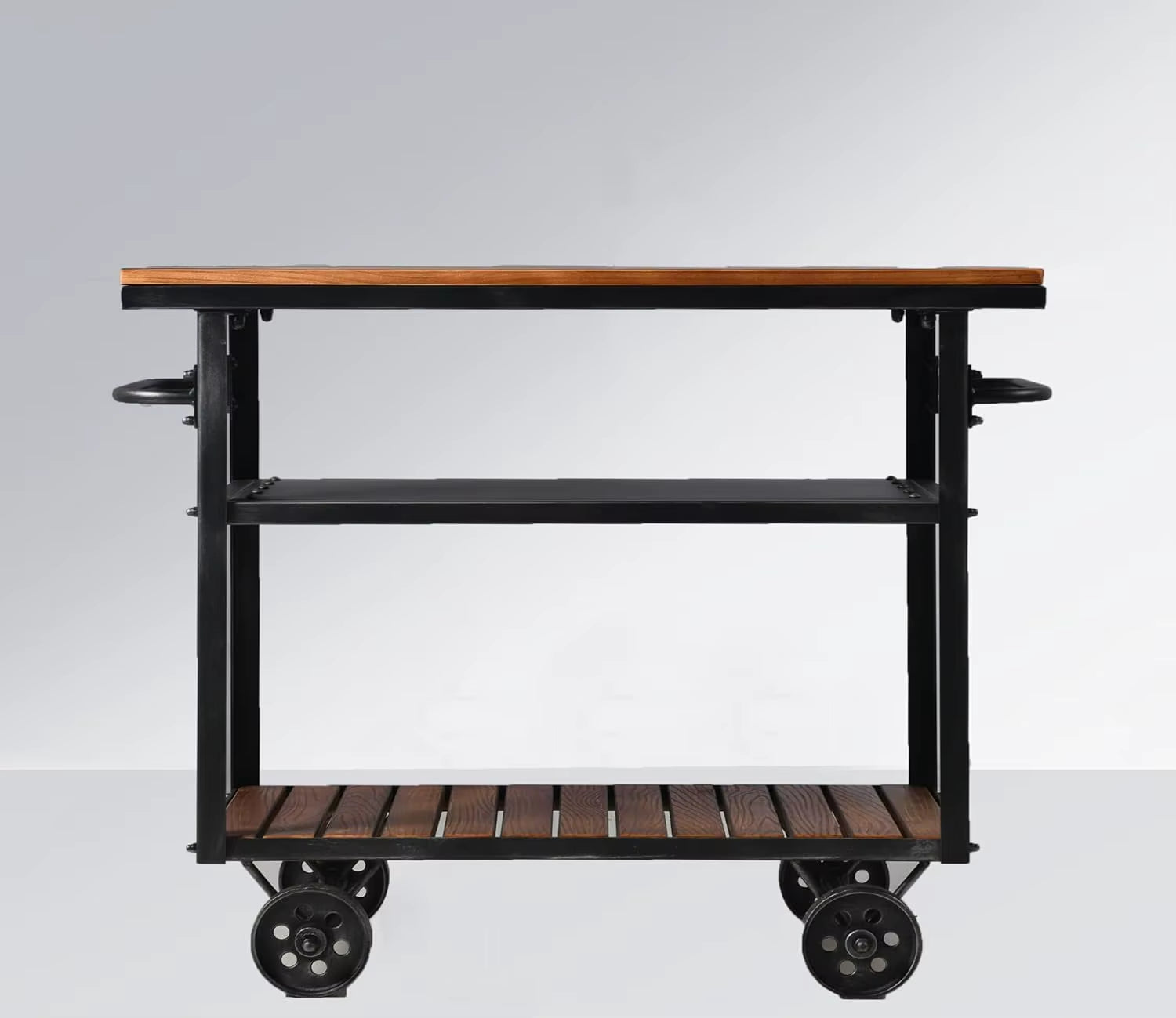 Bar Cart for Home Kitchen Serving Cart Industrial Vintage Kitchen Cart Bar Serving Carts Rolling Metal Wood