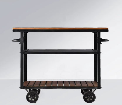 Bar Cart for Home Kitchen Serving Cart Industrial Vintage Kitchen Cart Bar Serving Carts Rolling Metal Wood