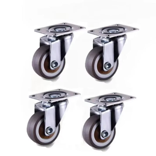 4PCS Furniture Caster 1/2 Inches Soft Rubber Universal Wheel Swivel Caster Roller Wheel for Platform Trolley Accessory Furniture