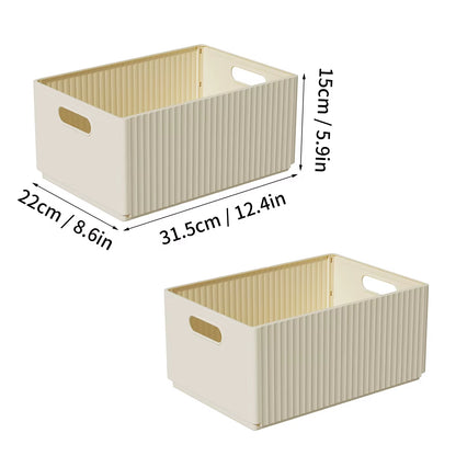 Foldable Cabinet Storage Organization Pull-Out Plastic Storage Box with Handle Large Capacity Storage Case Kitchen Organizer ﻿