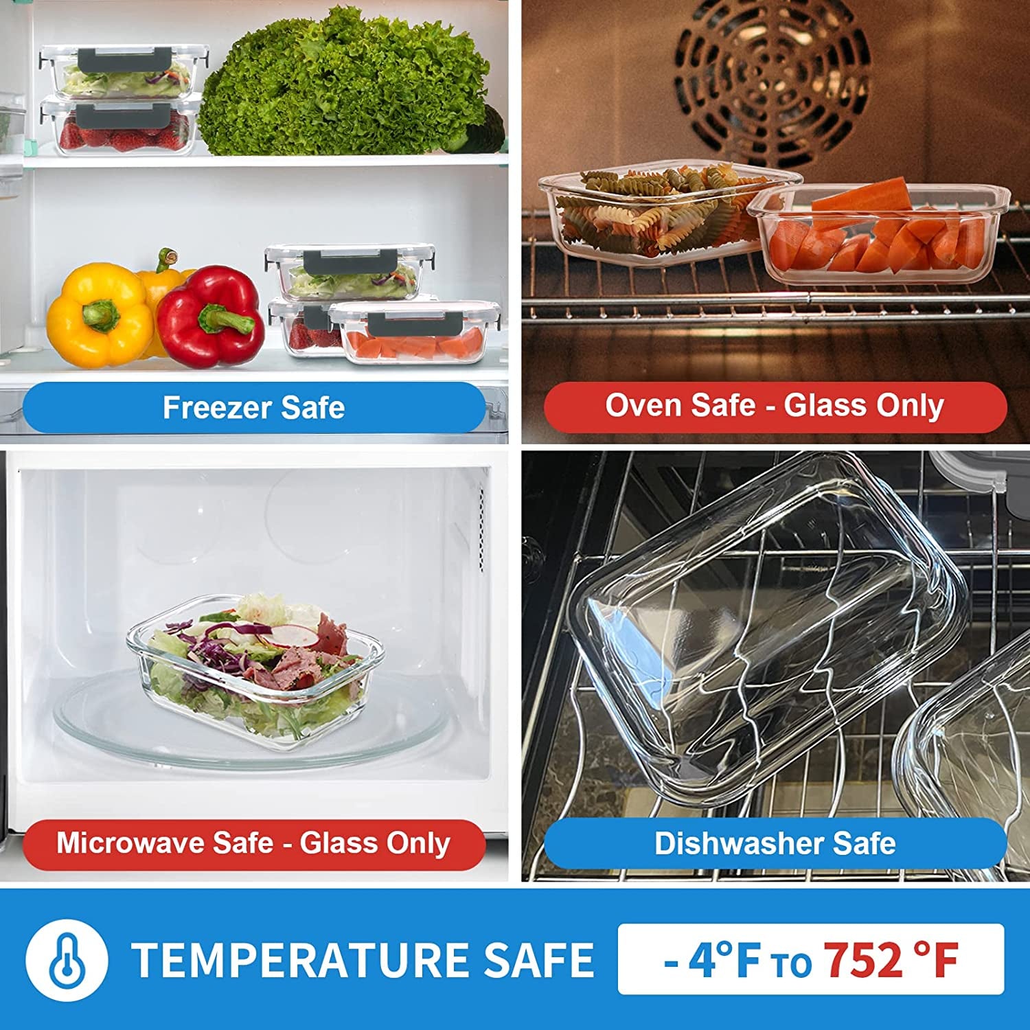 24-Piece Small Glass Food Storage Containers with Lids Airtight, 1.5 Cup Meal Prep Containers Set, Microwave&Dishwasher Safe, Leak-Proof, Bpa-Free, Grey