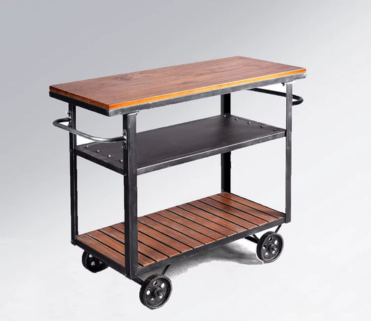 Bar Cart for Home Kitchen Serving Cart Industrial Vintage Kitchen Cart Bar Serving Carts Rolling Metal Wood