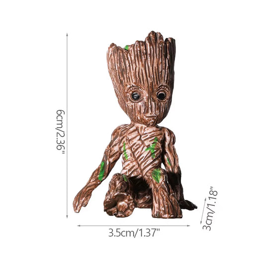 Home Decor Groot Sculpture Anime Figure Figurine Hero Statue Tree Man Ornaments Flower Pots Home Garden Home Office Pen Holder