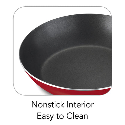 9-Piece Nonstick Cookware Set, Red, 18.37 X 6.50 X 11.88 Inches