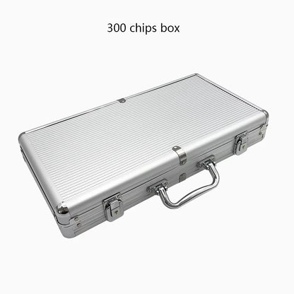 High Quality Portable 100/300 Suitcase Poker Chips Box Non-Slip Mat Aluminum Suitcase Texas Playing Card Chips Box