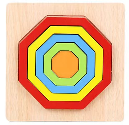 Stacking Puzzle Game Blocks Educational Toy for Kids Montessori Wooden Shape Sorting Puzzle Sensory Toys Developmental 1 2 3 4 Y