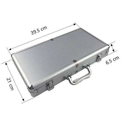 High Quality Portable 100/300 Suitcase Poker Chips Box Non-Slip Mat Aluminum Suitcase Texas Playing Card Chips Box
