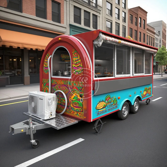 2025 High Quality Outdoor Kitchen Food Trailer with Full Kitchen Stainless Steel Mobile Kitchen Fast Food Truck