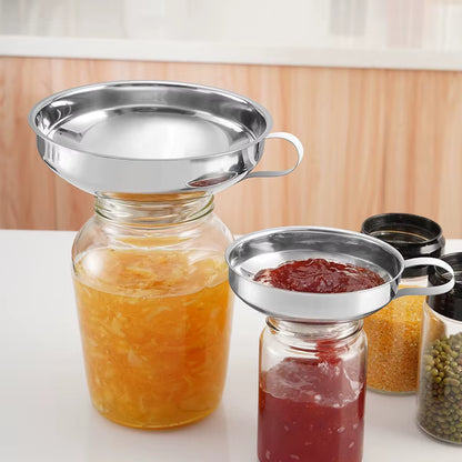 Stainless Steel Wide Mouth Funnel Canning Funnel Cup Jam Salad Dressing Hopper Filter for Jar Canned Filteroil Wine Water Spices