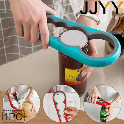JJYY Multi-Functional Home Kitchen Can Opener Non-Slip Twist Bottle Opener Lid Opening Tool Kitchen Supplies