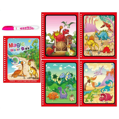 Children Early Education Toys Magical Book with Pen Water Drawing Toys Gift Reusable Coloring Book Magic Drawing Book