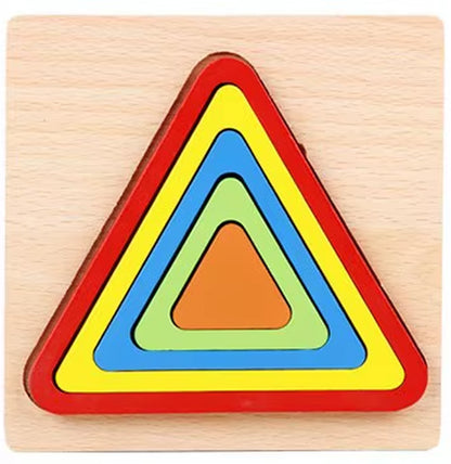 Stacking Puzzle Game Blocks Educational Toy for Kids Montessori Wooden Shape Sorting Puzzle Sensory Toys Developmental 1 2 3 4 Y