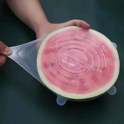 6Pcs/Set Silicone Stretch Lids, Reusable Durable Food Storage Lids for Bowls, Silicone Lids