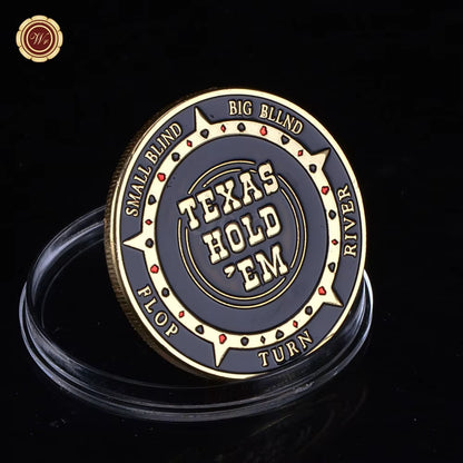 Metal Poker Card Guard Protector Poker Cards Metal Souvenir Chips Casino Dealer Coin Poker Game Hold'Em Accessories Lucky Item